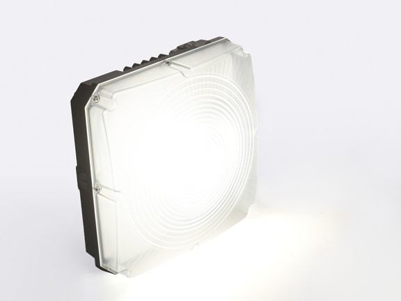 Square LED canopy light 26W 4000K — flush mount for soffits, entryways, and covered outdoor areas